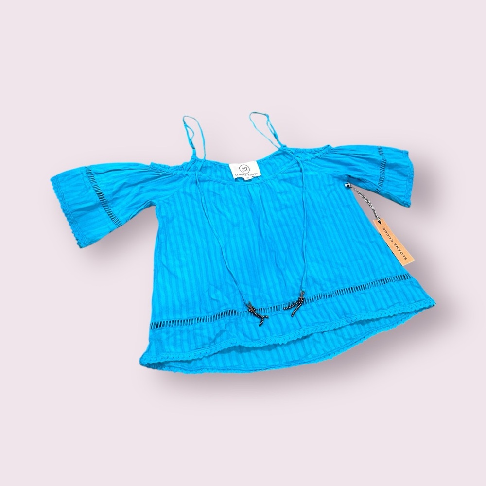 Women's Sloane Rouge Turquoise Spaghetti Strap Open Shoulder Top